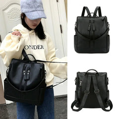 Women Backpacks PU Leather Backpack Shoulder Bags Handle Daypack