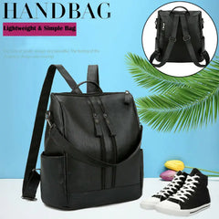 Women Backpacks PU Leather Backpack Shoulder Bags Handle Daypack