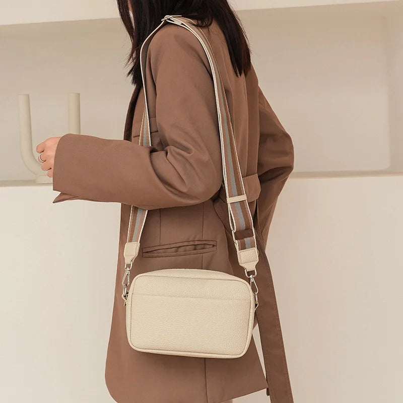 Women Solid Pu Messenger Bag Single Shoulder Small Square Bag