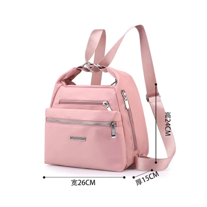 Women Nylon Shoulder Bag Multi-pockets Crossbody Messenger Bag