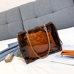 Women PVC Summer Bag Transparent Large Volume Jelly Bag