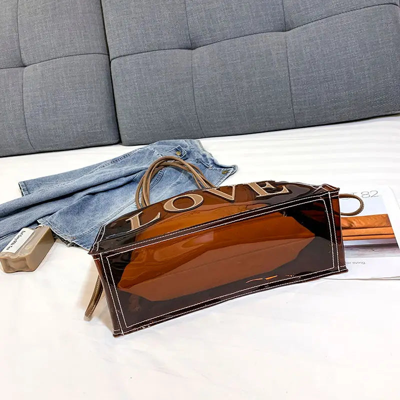 Women PVC Summer Bag Transparent Large Volume Jelly Bag