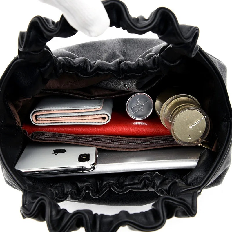Leather Shoulder Bags Purses Top Handle Totes Female Handbag