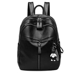 Casual Backpack for Women with Bear Pendant