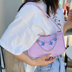Women Butterfly Chain Shoulder Bags Casual All-match Underarm Bags