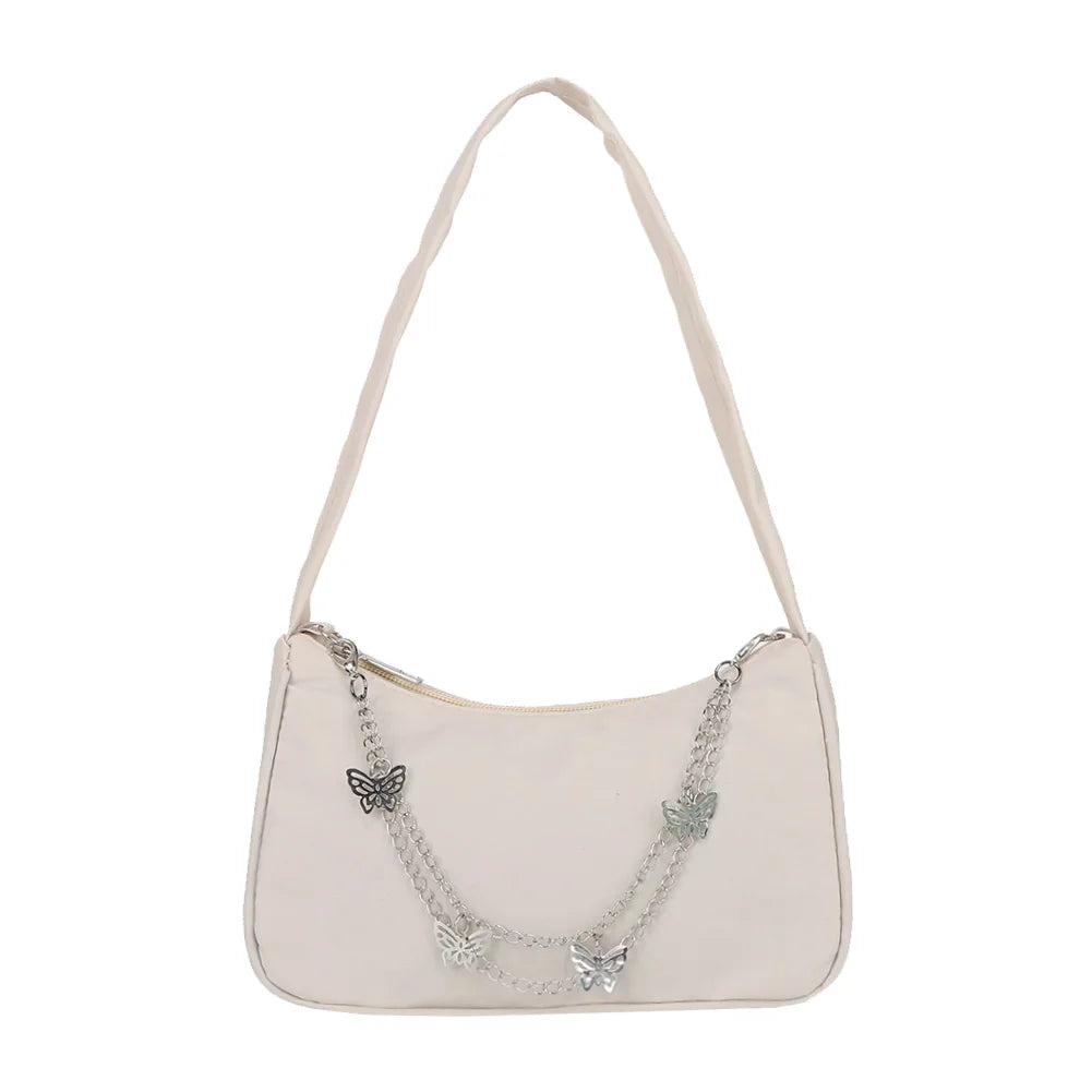 Women Butterfly Chain Shoulder Bags Casual Underarm Bags Small Handbags Purses