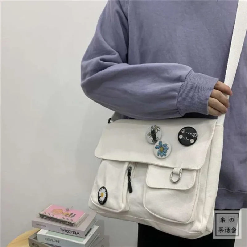 Canvas Shoulder Bag Large Capacity Crossbody Bags Ladies Handbags Messenger Bag