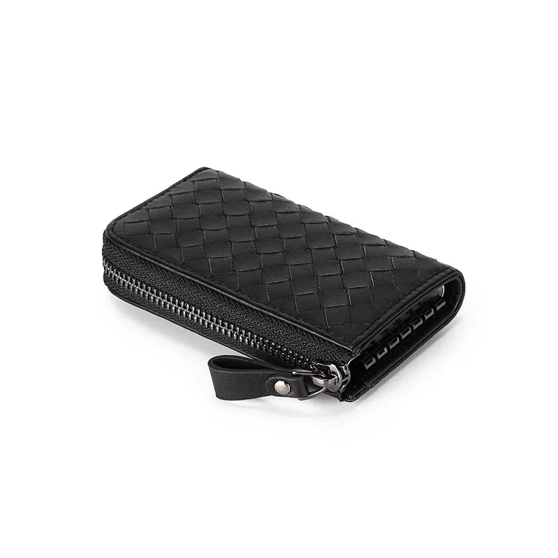 Women Car Key Holders Ladies Smart Housekeeper Sheepskin Woven Key Bag