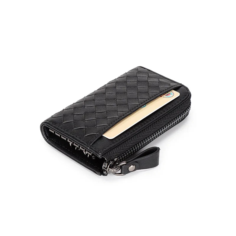 Women Car Key Holders Ladies Smart Housekeeper Sheepskin Woven Key Bag