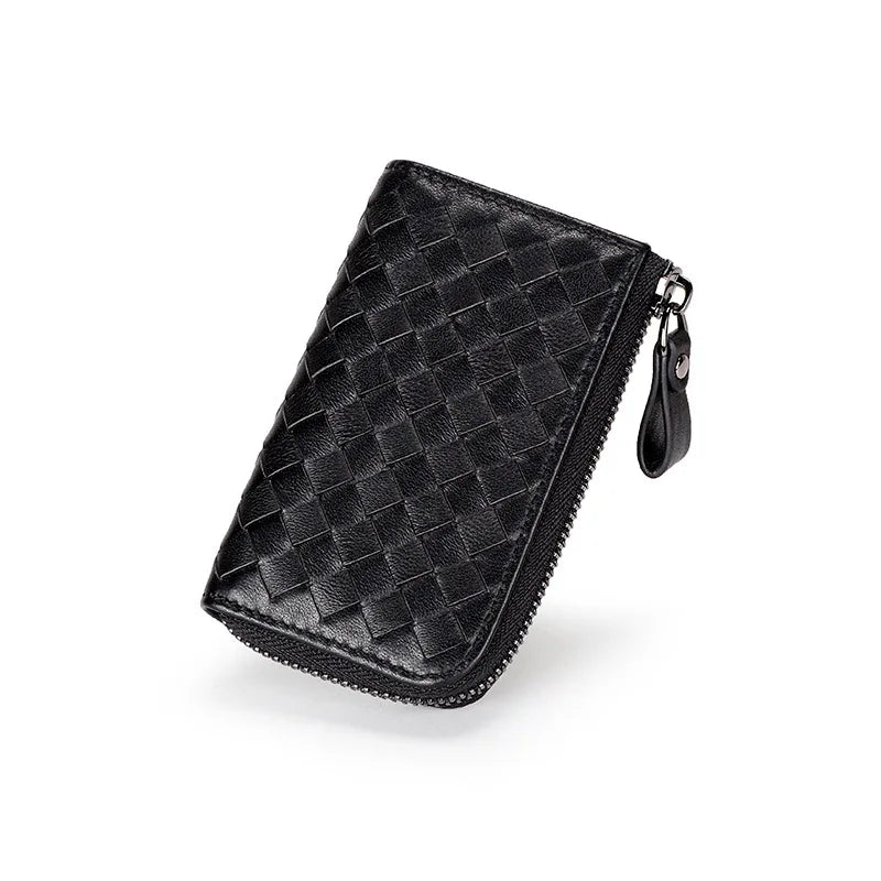 Women Car Key Holders Ladies Smart Housekeeper Sheepskin Woven Key Bag