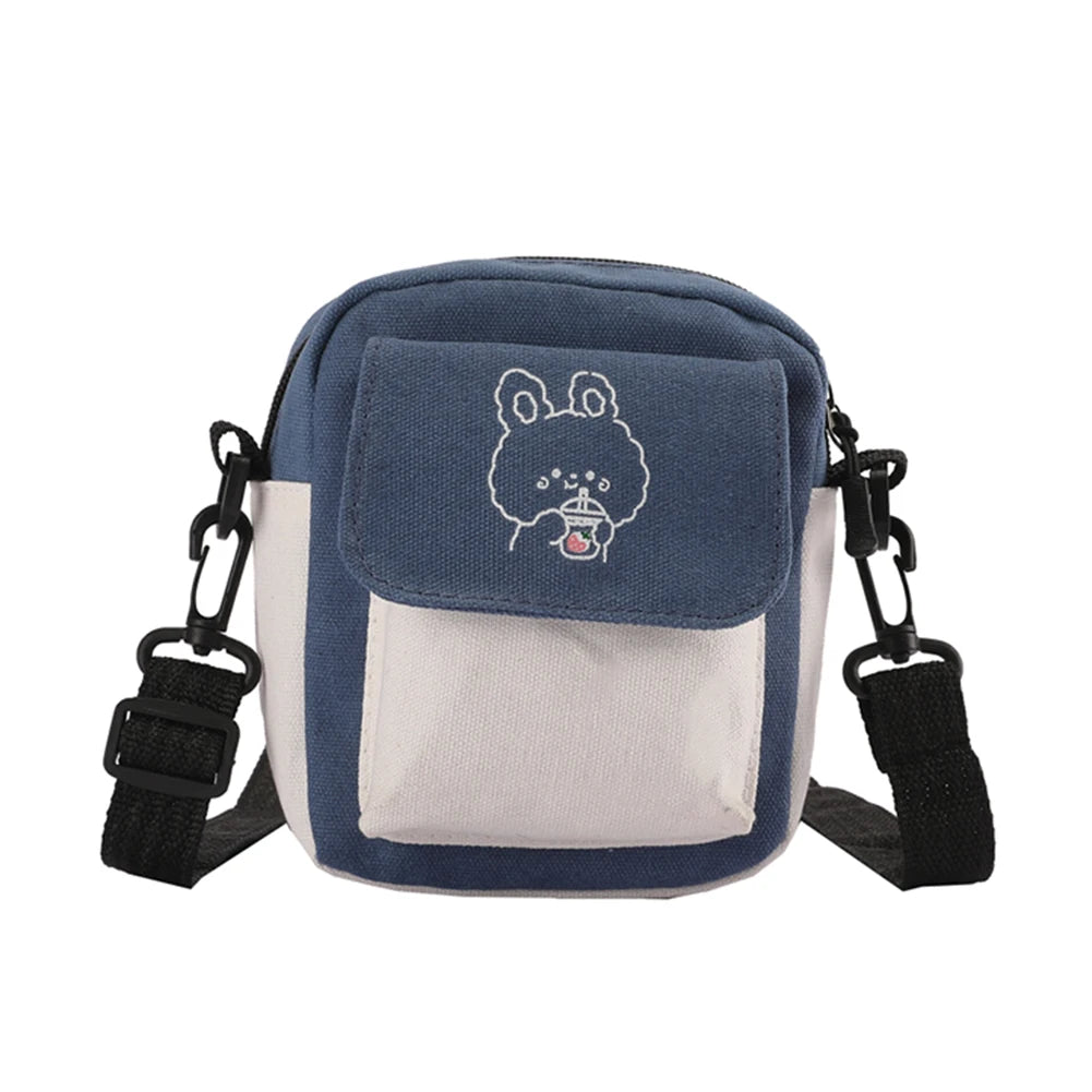 Women Cartoon Printing Canvas Shoulder Messenger Bag