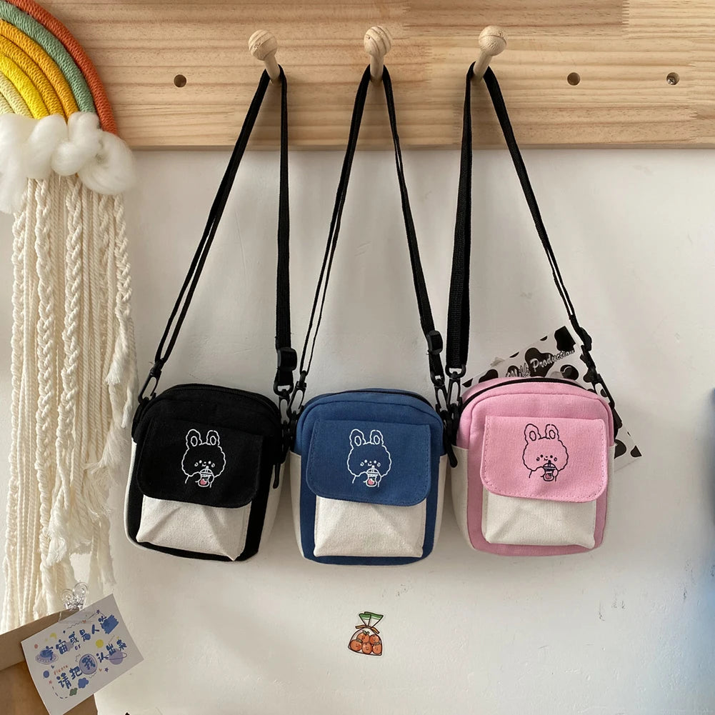 Women Cartoon Printing Canvas Shoulder Messenger Bag
