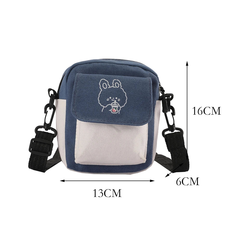 Women Cartoon Printing Canvas Shoulder Messenger Bag