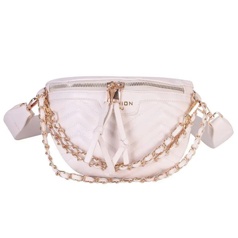 Women Chain Belt Bag Chest Bags Lady Crossbody Bag Waist Bag Mini Fanny Pack