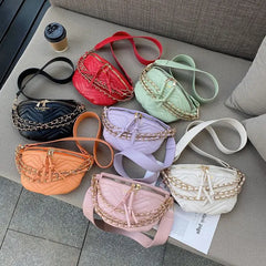 Women Chain Belt Bag Chest Bags Lady Crossbody Bag Waist Bag Mini Fanny Pack