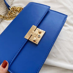 Green Chain Flap Crossbody Bag PU Leather Handbag Purse