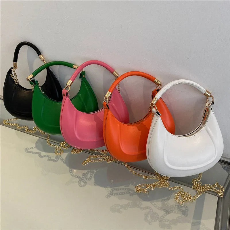 Women Chain Shoulder Underarm Bags Casual Ladies Small Purses Handbags