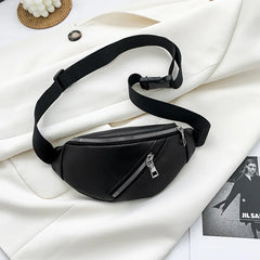 Women Chest Bag Pack Belt Waist PU Leather Crossbody Bag