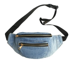 Women Denim Chest Bag Waist Bag Fanny Pack Clutches Purse