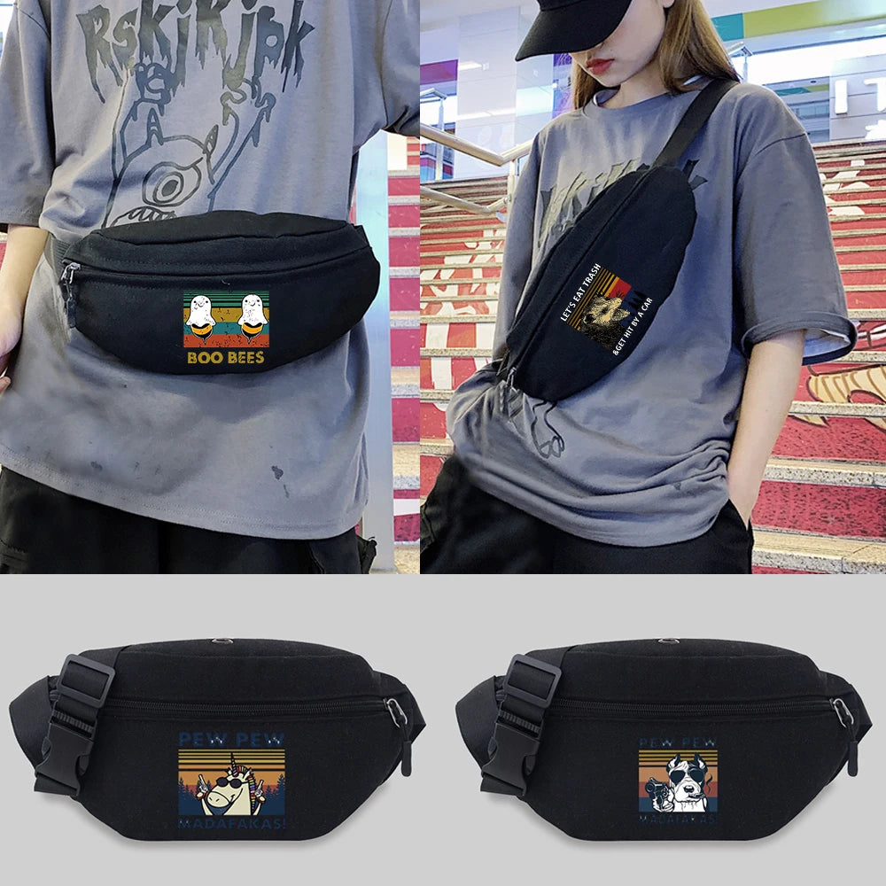 Women Chest Messenger Bags Travel Waist Bag Pew Series Pattern Shoulder Crossbod