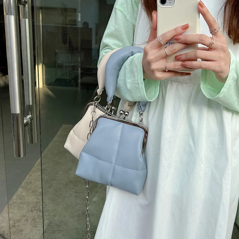 Vintage Crossbody Handbag Chain Messenger Solid Phone Bag