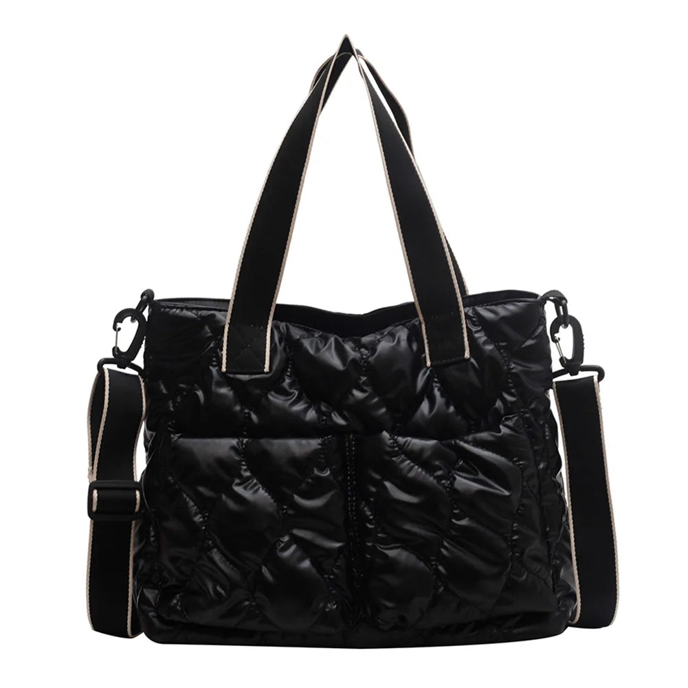 Women Cotton Padded Totes Winter Ladies Crossbody Bags Large Capacity