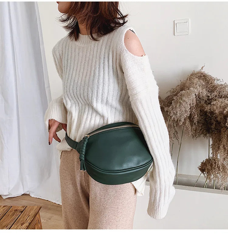 Women Crossbody Bag PU Leather Waist Bags Female Shoulder Handbag