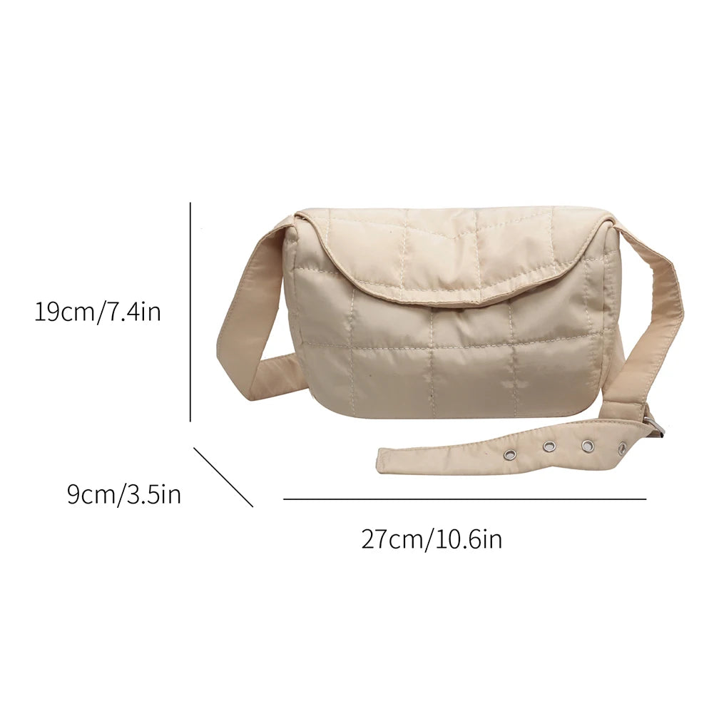 Women Crossbody Shoulder Bag Quilted Tote Solid Rhombus Pattern Lightweight