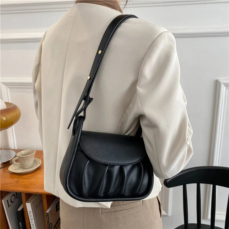 Solid Crossbody Bag for Women - Shoulder Handbag Purse Messenger Bags
