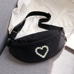 Daisy Printed Fanny Pack Chest Bag Outdoor Sports Satchel