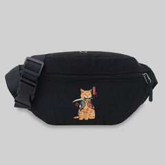 Cute Cat Pattern Fanny Pack Shoulder Bag for Travel Outdoor Sports