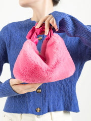 Faux Fur Handle Handbag Small Purse Tote Girls Crossbody Bag