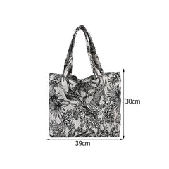 Women Forest Jacquard Canvas Shoulder Shopping Bag Casual Ladies Summer Beach