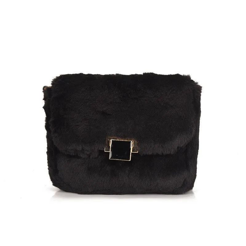 Plush Fur Crossbody Bag Soft Shoulder Purse Chain Satchel