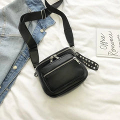 Retro Rivets PU Leather Crossbody Shoulder Bag Ladies Messenger