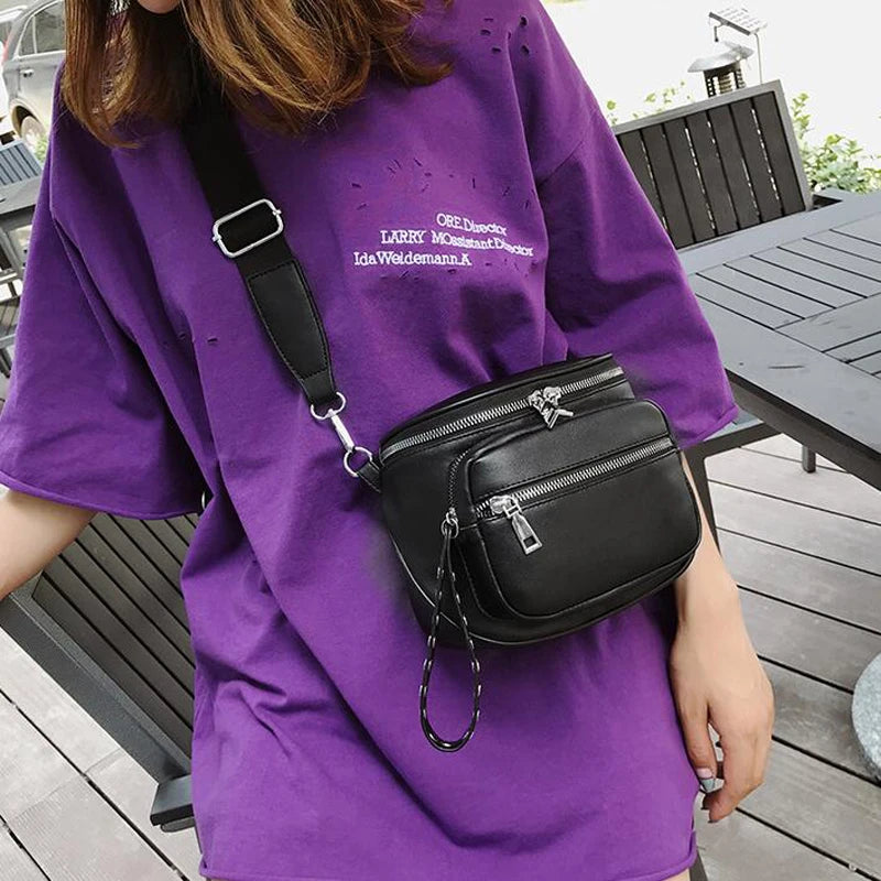 Retro Rivets PU Leather Crossbody Shoulder Bag Ladies Messenger