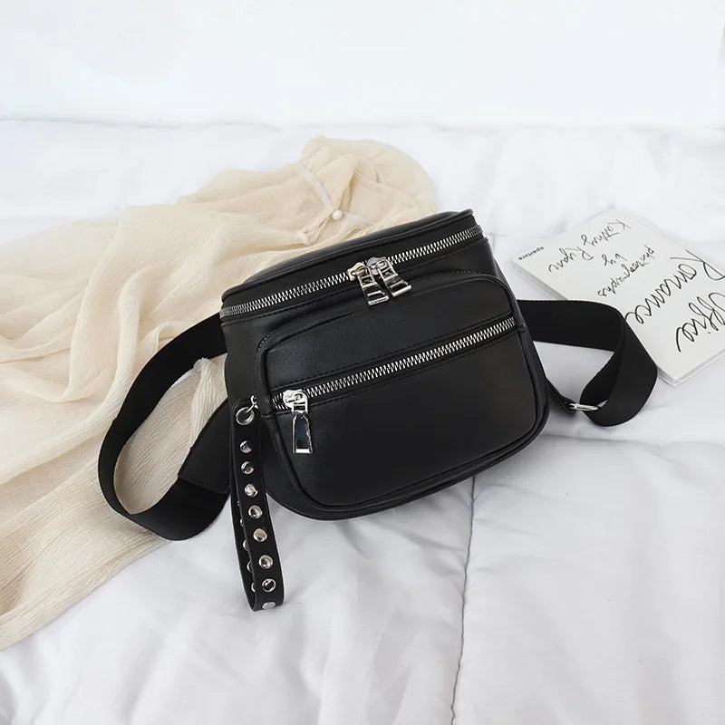 Women Handbags Retro Rivets Pu Leather Crossbody Shoulder Bag Ladies Messenger B