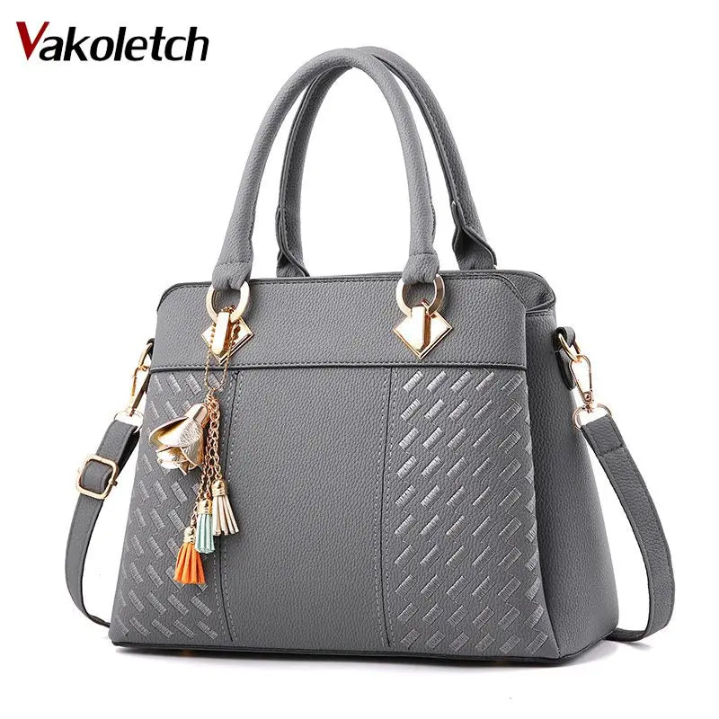 Women Tassel PU Leather Top-handle Crossbody Bag Shoulder Bag KL613