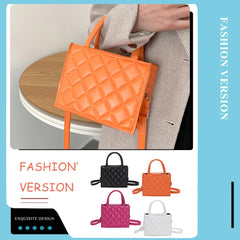 Casual Zipper Rhombic Lattice Female Clutch Small PU Leather Handbag
