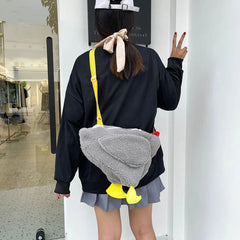 Hen Shape Plush Bag Chicken Shoulder Work Travel Satchel for Women