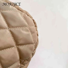 Women Cotton-padded Rhombic Lattice Crossbody Bag Large Capacity