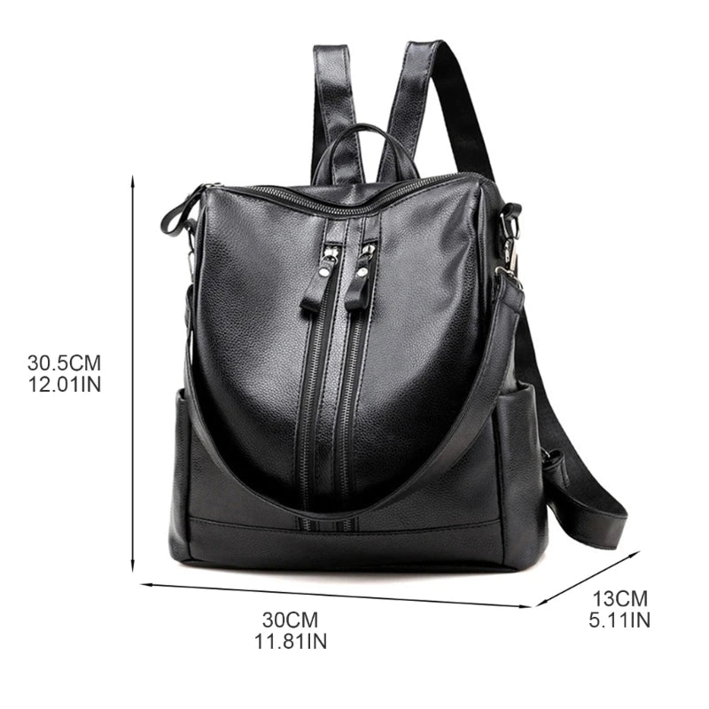 Women Anti-theft Leather Backpack School Travel Handbag