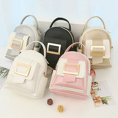 Mini Soft Leather Backpack for Women Multi-Function Small Shoulder Bag