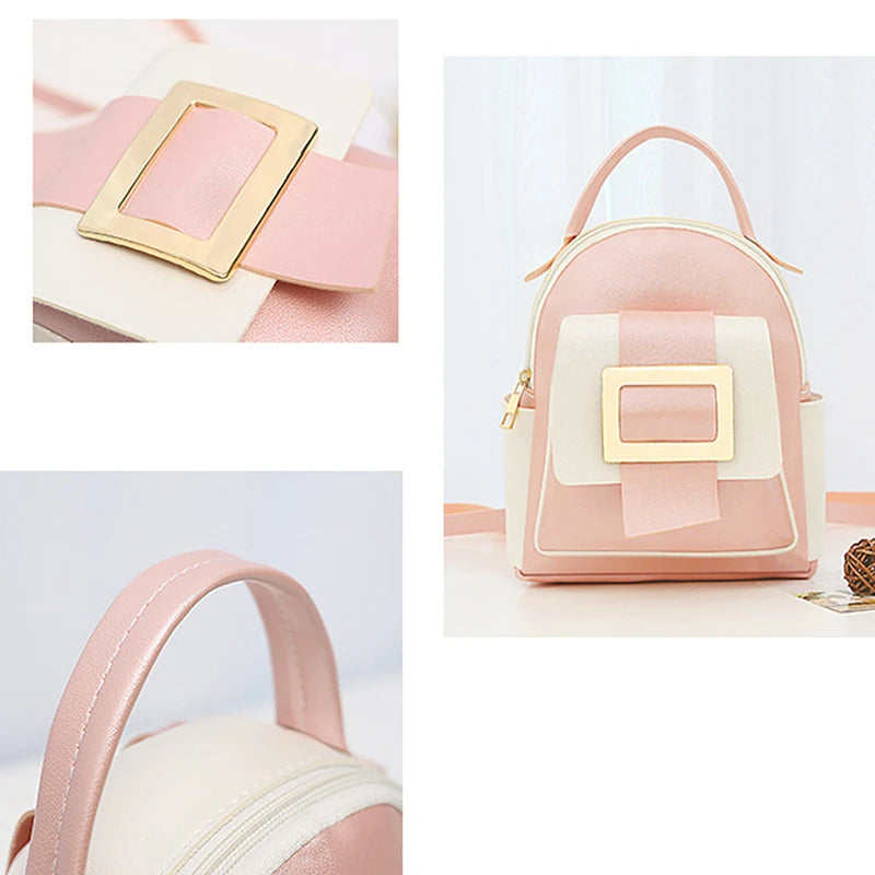 Mini Soft Leather Backpack for Women Multi-Function Small Shoulder Bag