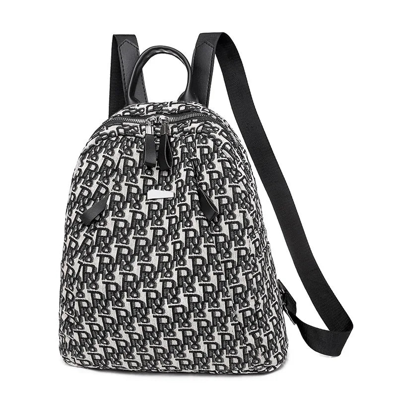 Women Letter Backpack Oxford Canvas Bag Casual Ladies Travel Small Bag