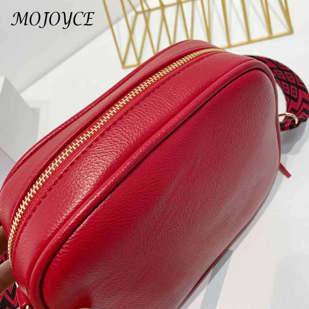 Women Messenger Bag Tassel Handbags PU Leather Wide Strap Casual Solid