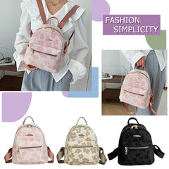 Flower Print Mini Backpack for Girls Canvas School Bag