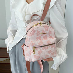 Flower Print Mini Backpack for Girls Canvas School Bag