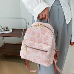 Flower Print Mini Backpack for Girls Canvas School Bag
