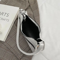 Women Newspaper Printing PU Leather Shoulder Bag
